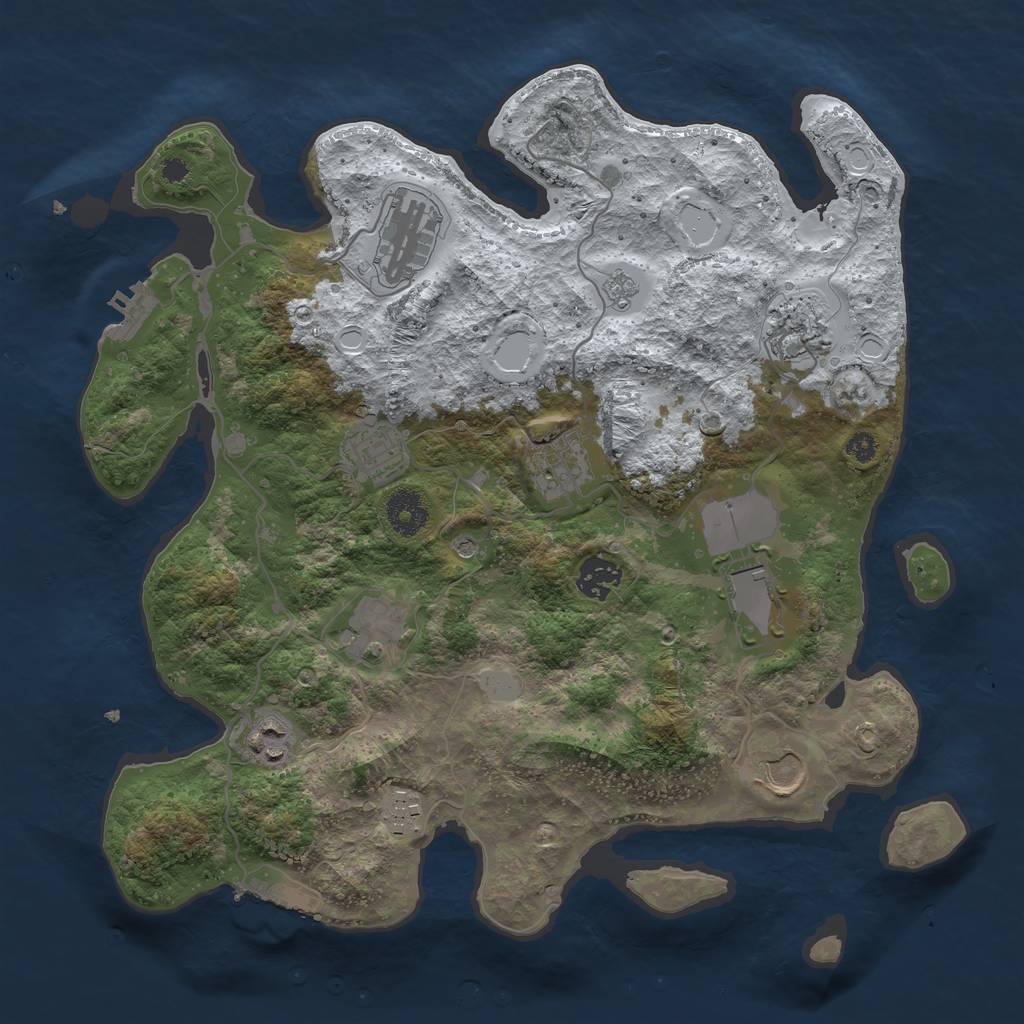 Rust Map: Procedural Map, Size: 3560, Seed: 1568462, 19 Monuments