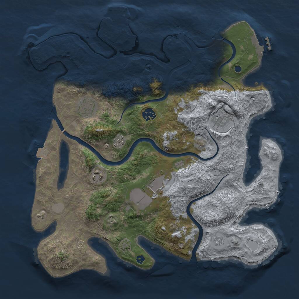 Rust Map: Procedural Map, Size: 3560, Seed: 4676737, 12 Monuments
