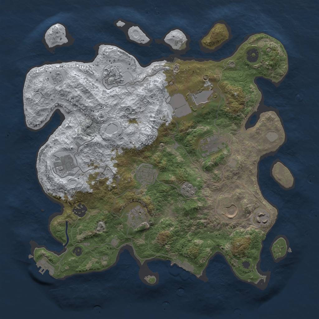 Rust Map: Procedural Map, Size: 3560, Seed: 1476634, 19 Monuments