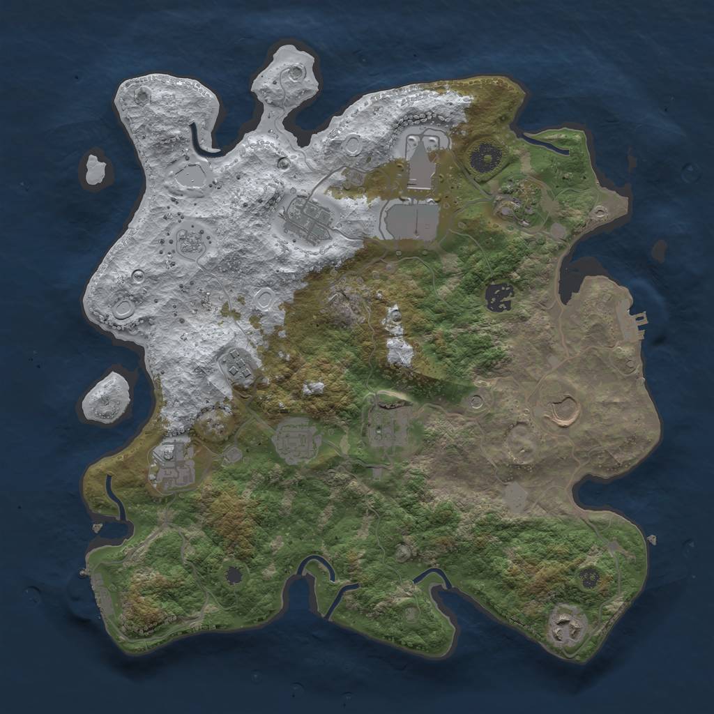 Rust Map: Procedural Map, Size: 3560, Seed: 1447589, 19 Monuments