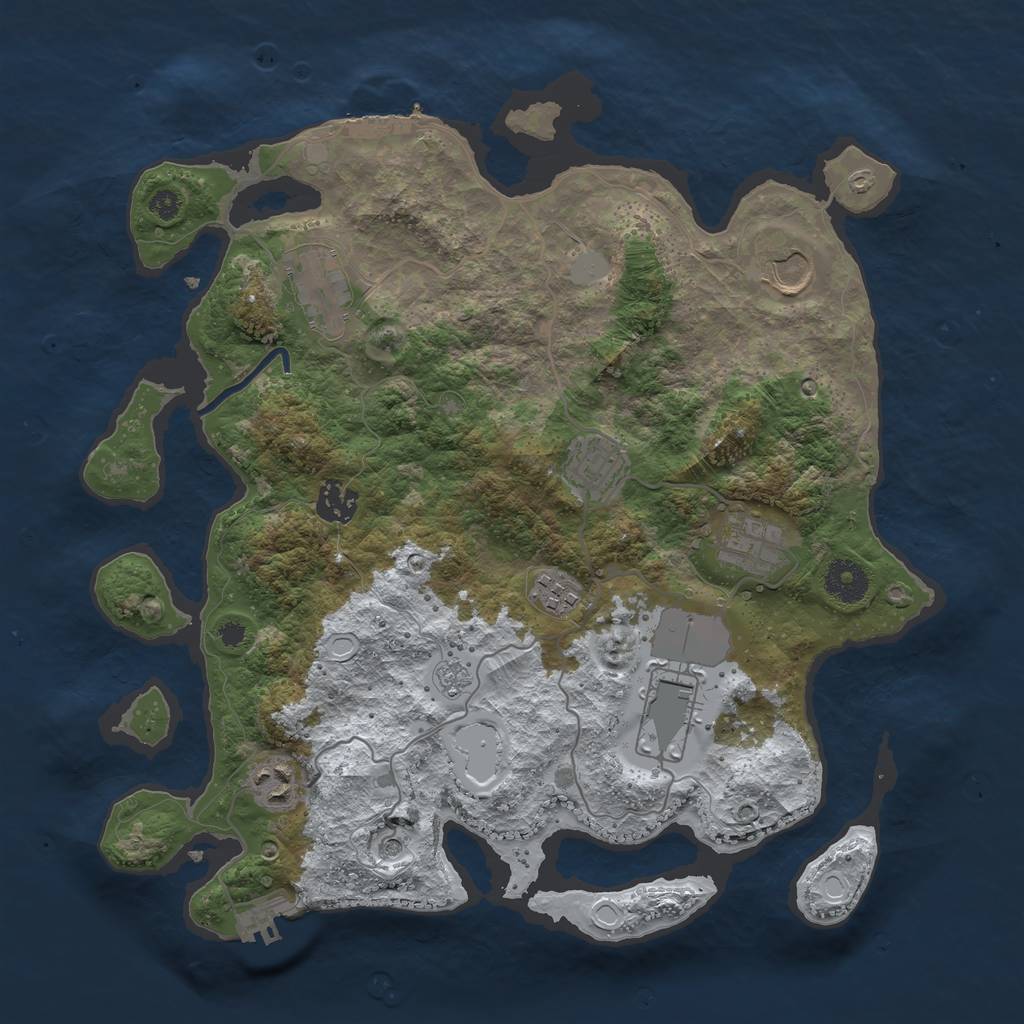 Rust Map: Procedural Map, Size: 3560, Seed: 2172346, 17 Monuments