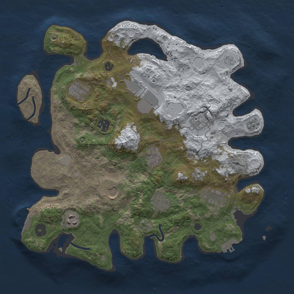 Rust Map: Procedural Map, Size: 3560, Seed: 1445714, 19 Monuments