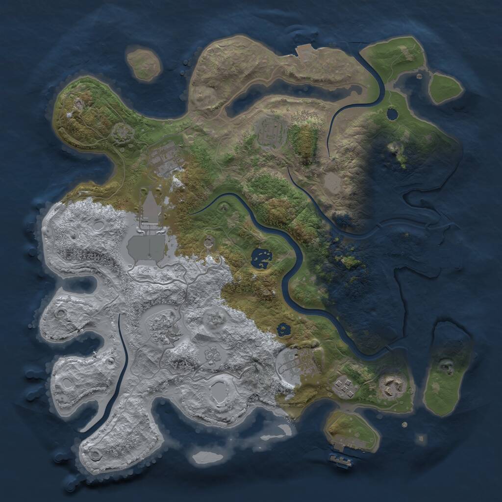 Rust Map: Procedural Map, Size: 3560, Seed: 2546158, 14 Monuments