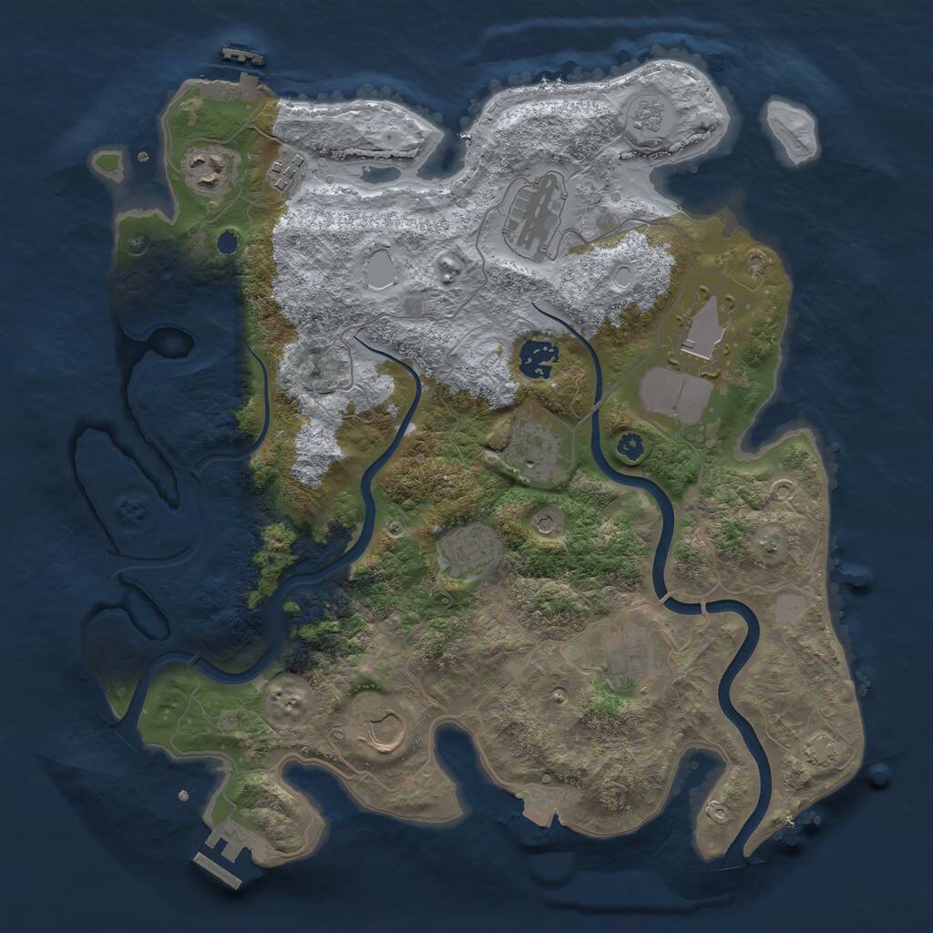 Rust Map: Procedural Map, Size: 3560, Seed: 2926189, 15 Monuments