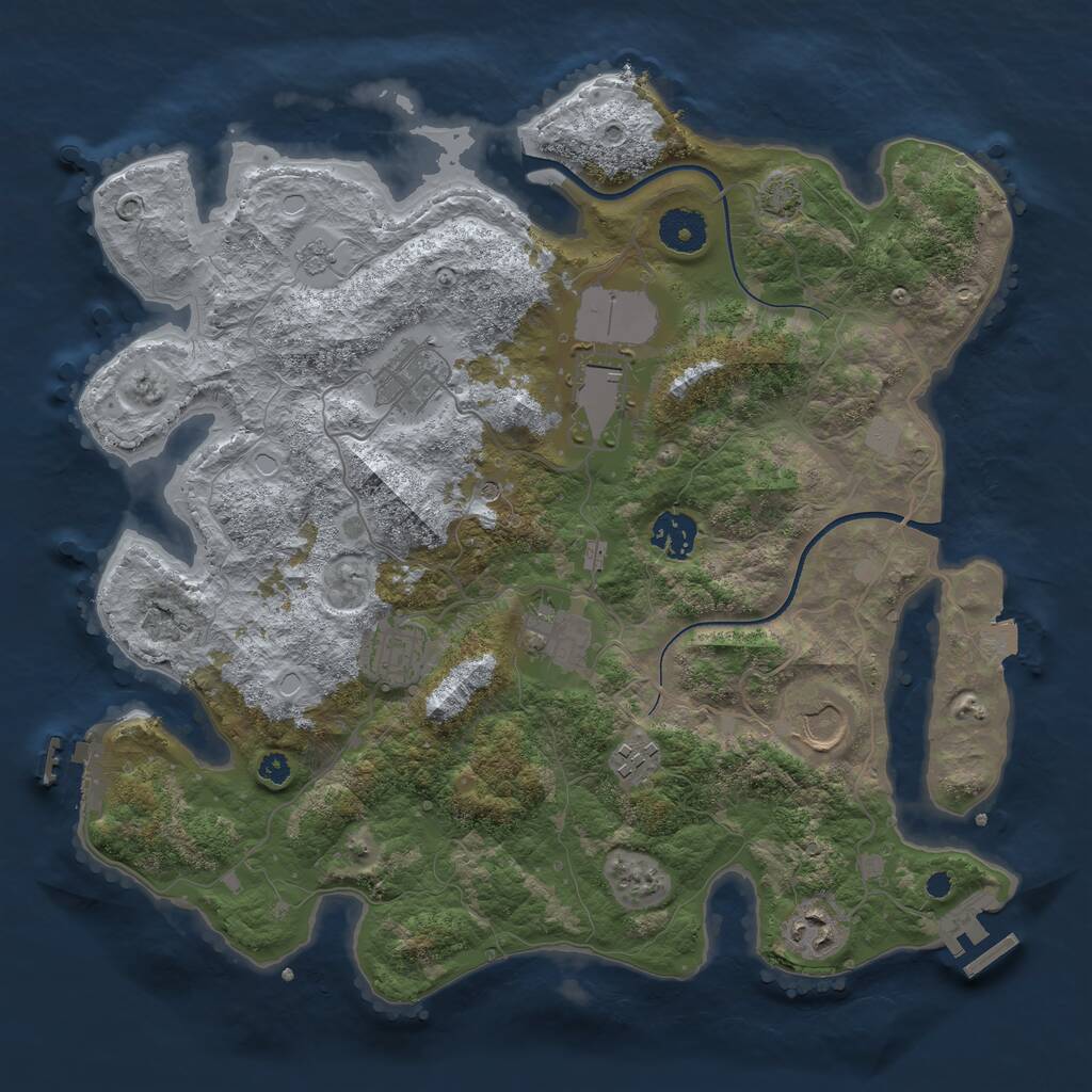 Rust Map: Procedural Map, Size: 3560, Seed: 145473, 14 Monuments