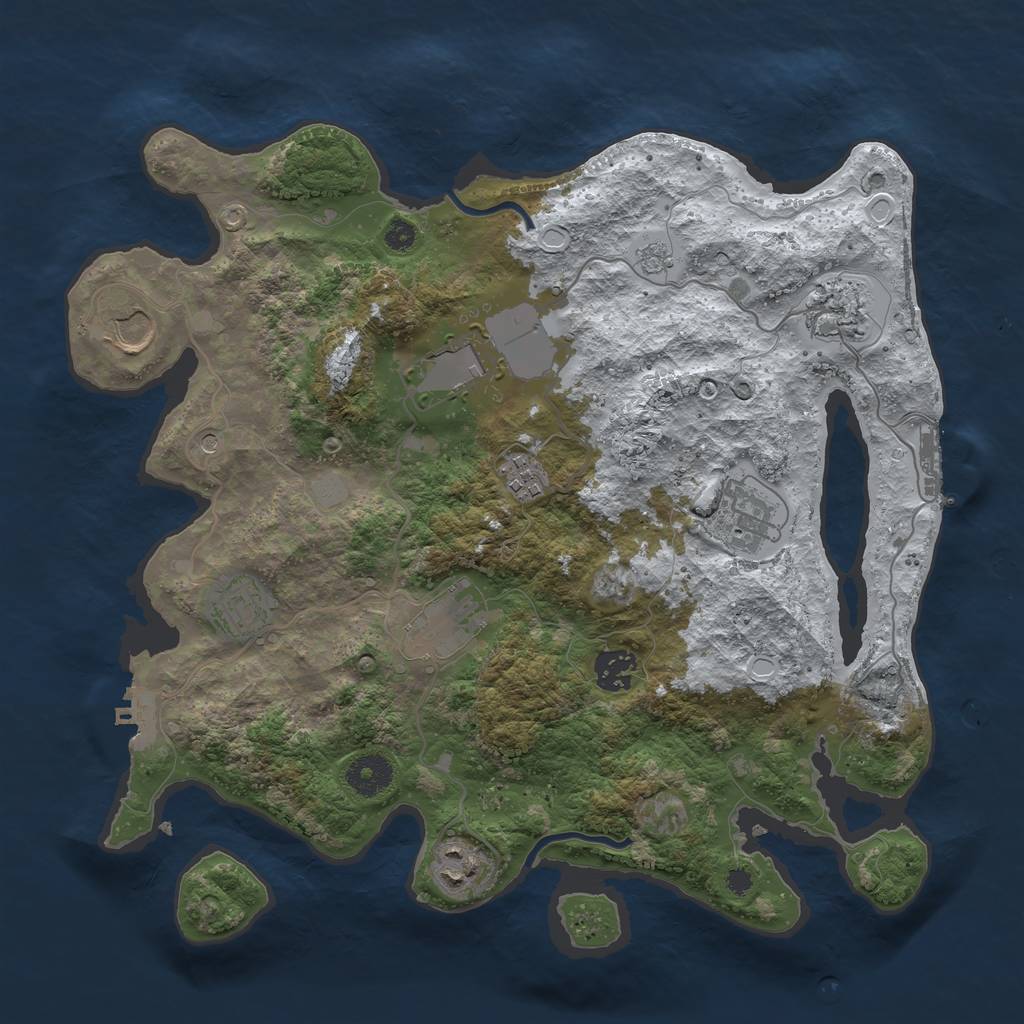 Rust Map: Procedural Map, Size: 3560, Seed: 1270292, 18 Monuments