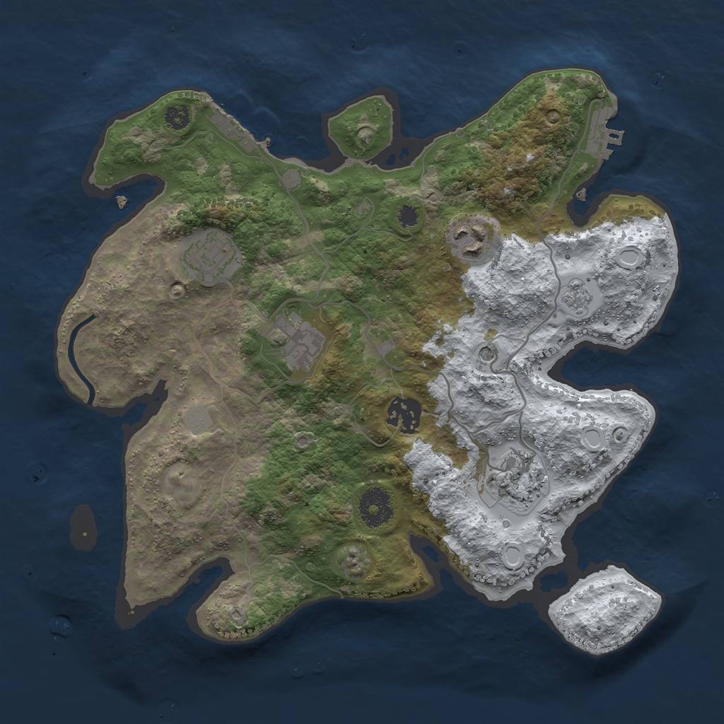 Rust Map: Procedural Map, Size: 3000, Seed: 642060160, 14 Monuments