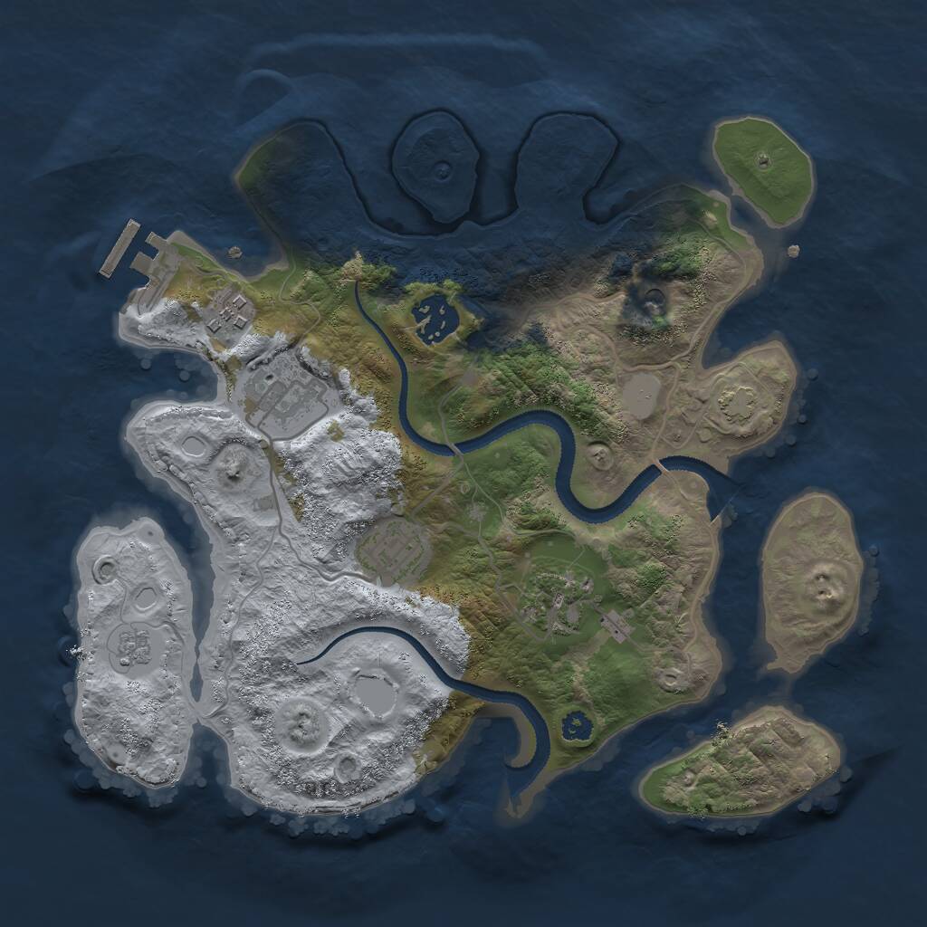 Rust Map: Procedural Map, Size: 3000, Seed: 652908, 10 Monuments