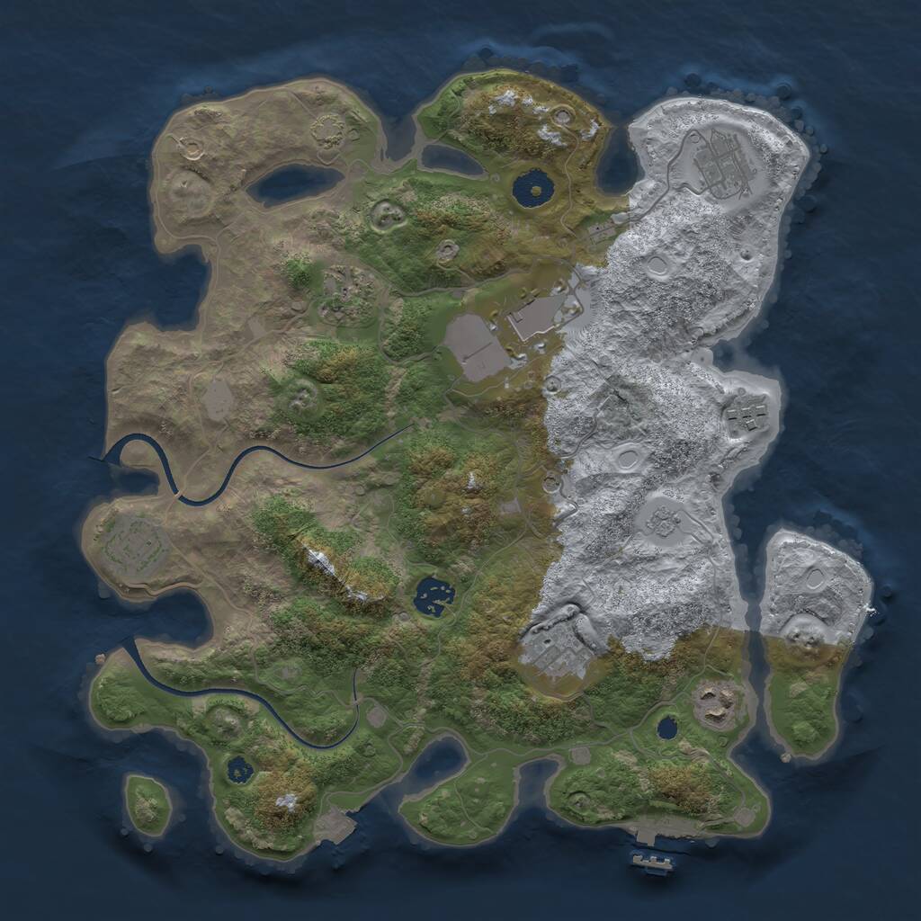 Rust Map: Procedural Map, Size: 3560, Seed: 4917995, 13 Monuments