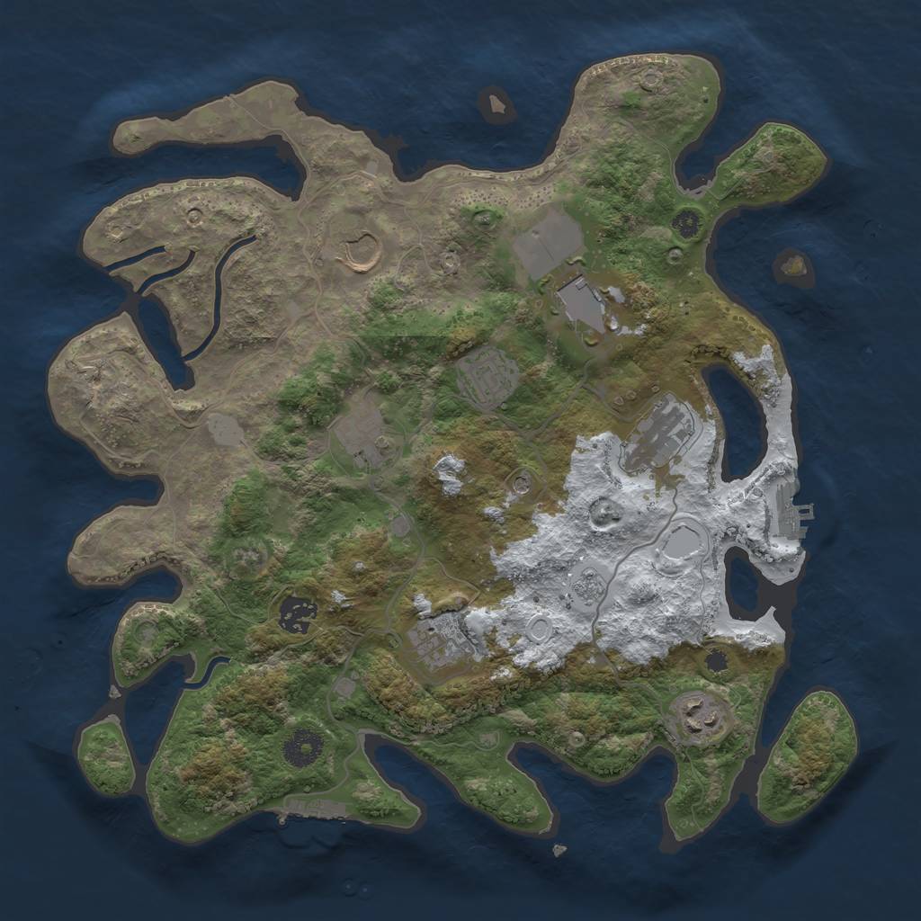 Rust Map: Procedural Map, Size: 3560, Seed: 21943, 17 Monuments
