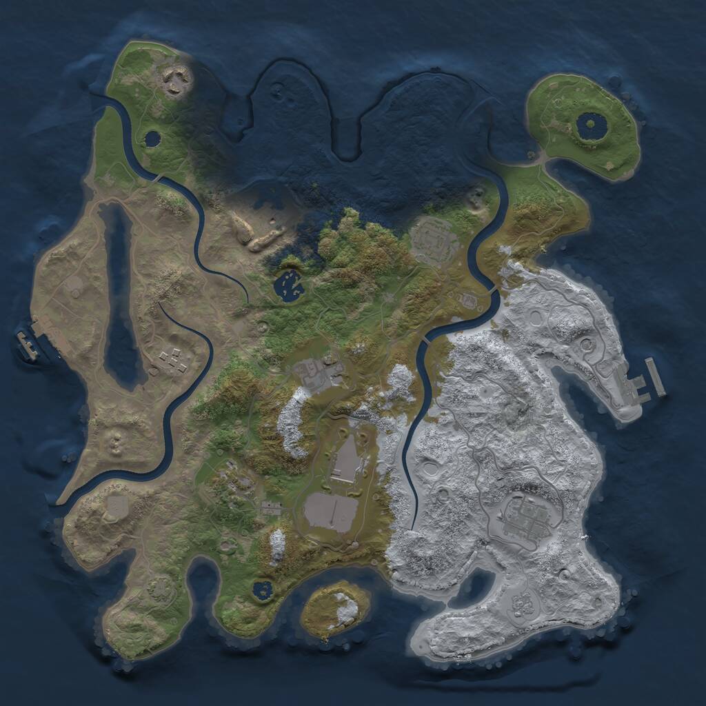 Rust Map: Procedural Map, Size: 3560, Seed: 3162818, 15 Monuments