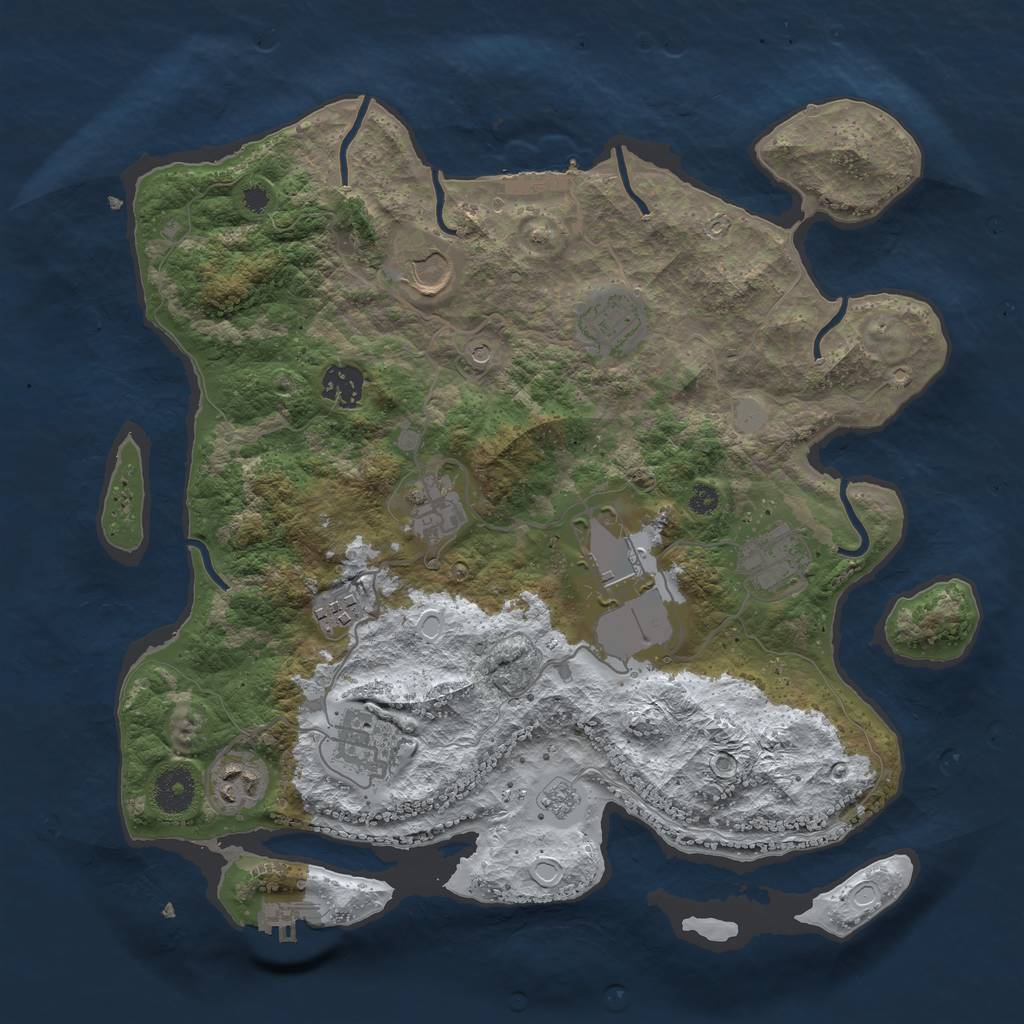 Rust Map: Procedural Map, Size: 3560, Seed: 1261670, 18 Monuments