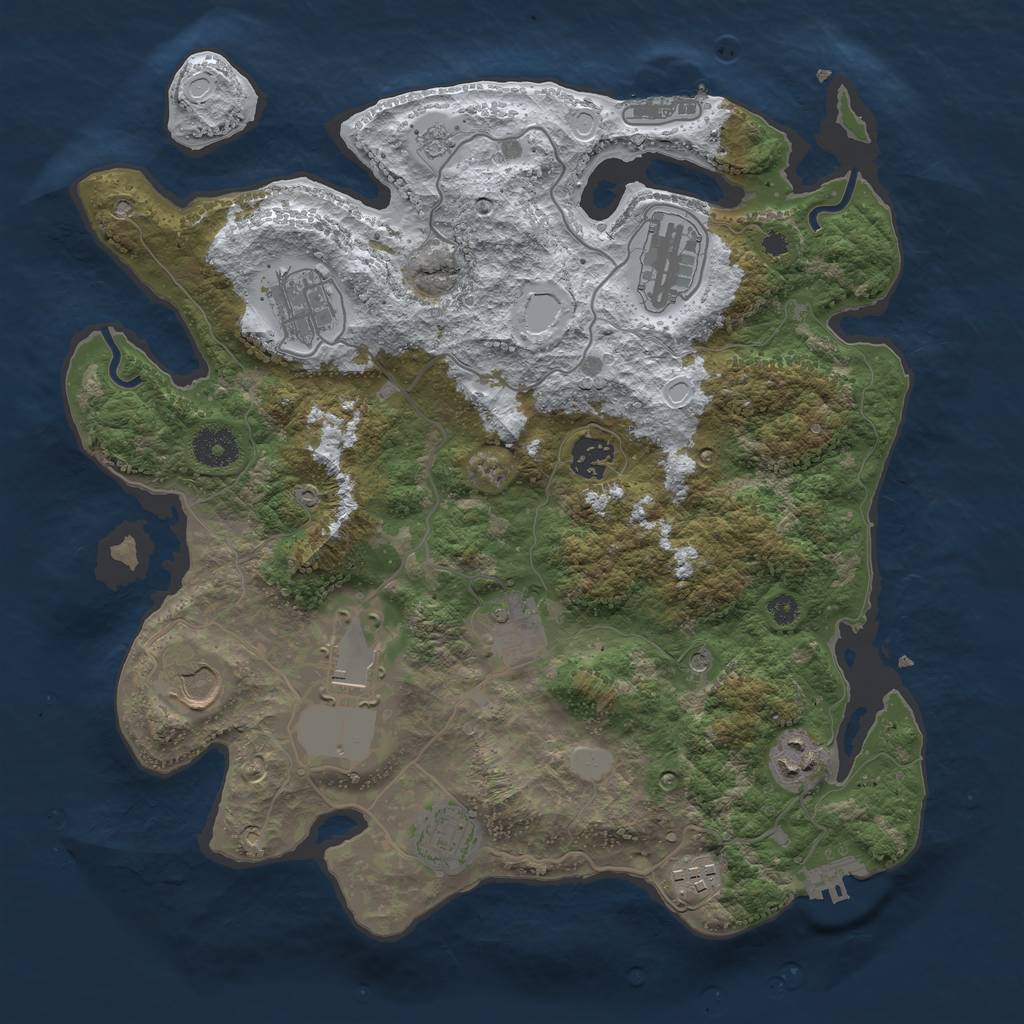 Rust Map: Procedural Map, Size: 3560, Seed: 6080321, 18 Monuments