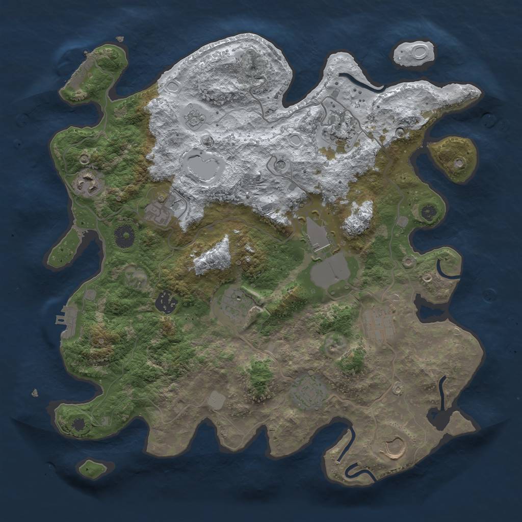 Rust Map: Procedural Map, Size: 3560, Seed: 4326434, 18 Monuments