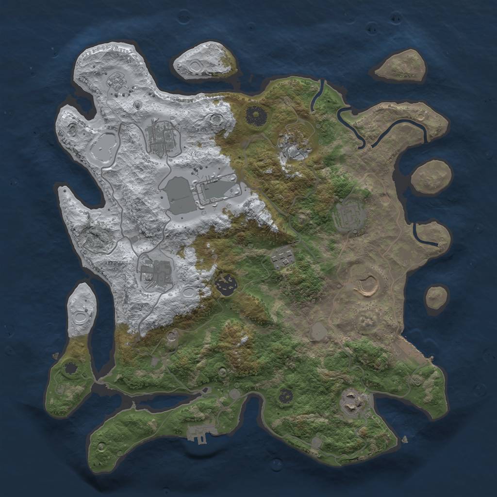 Rust Map: Procedural Map, Size: 3560, Seed: 946895, 18 Monuments