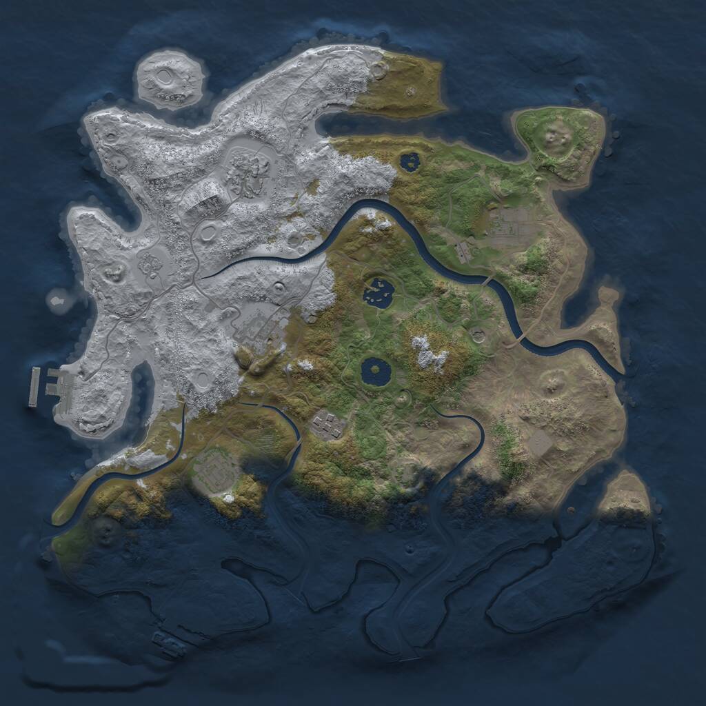 Rust Map: Procedural Map, Size: 3560, Seed: 1193059, 12 Monuments