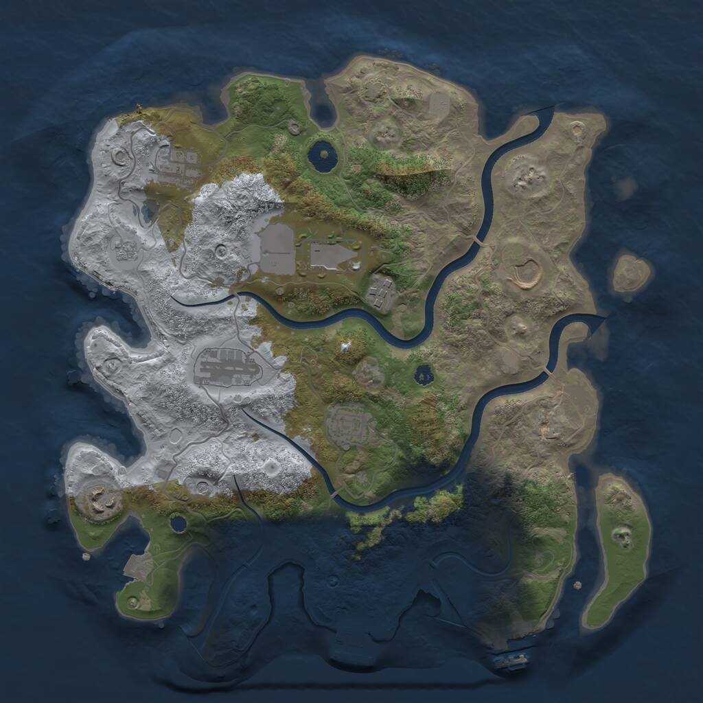 Rust Map: Procedural Map, Size: 3560, Seed: 5627458, 13 Monuments