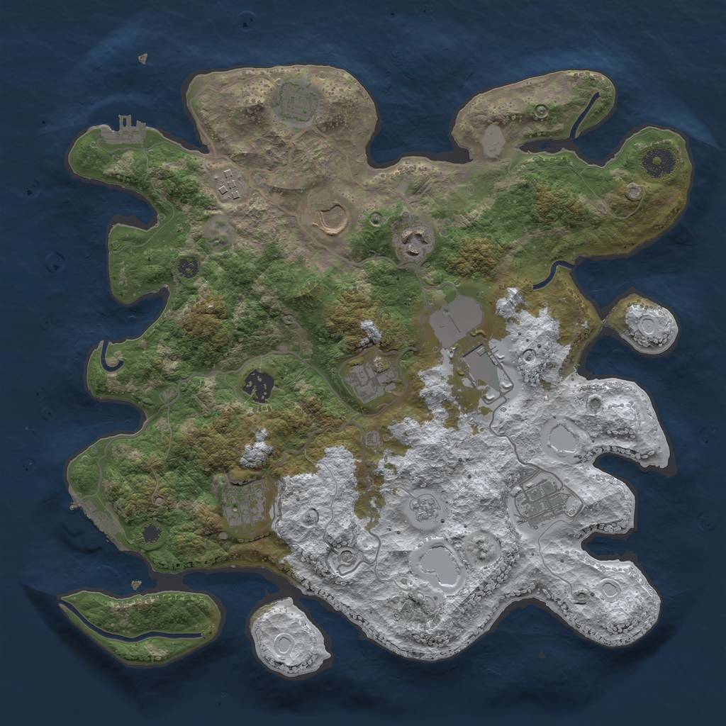 Rust Map: Procedural Map, Size: 3560, Seed: 168507, 18 Monuments