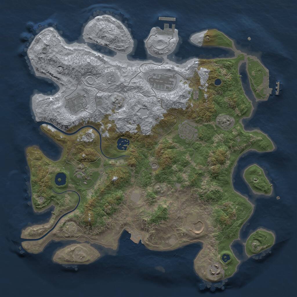 Rust Map: Procedural Map, Size: 3560, Seed: 2713400, 13 Monuments