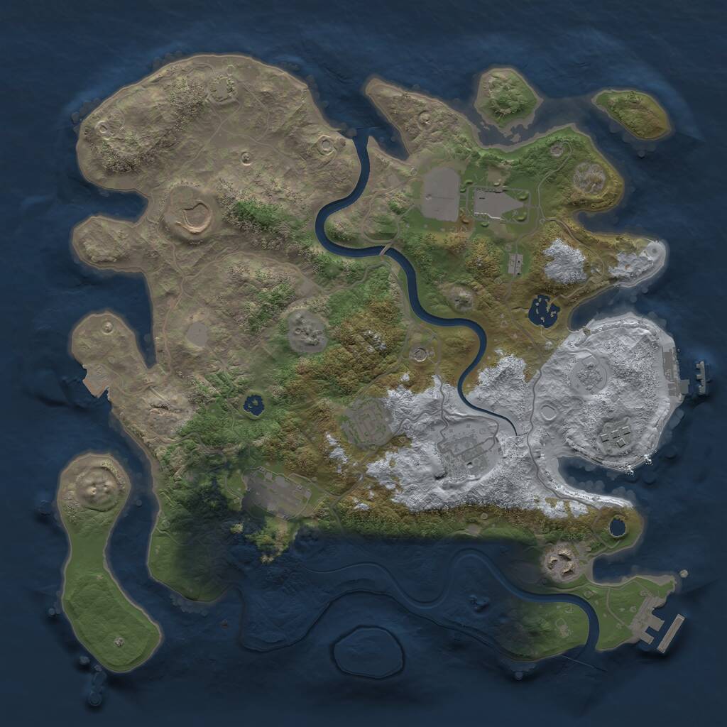 Rust Map: Procedural Map, Size: 3560, Seed: 4184203, 14 Monuments