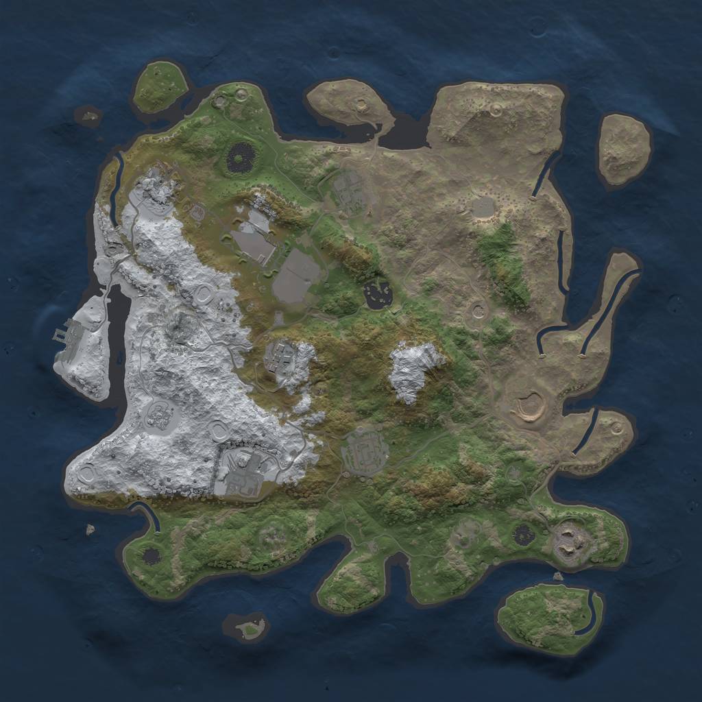 Rust Map: Procedural Map, Size: 3560, Seed: 5912811, 17 Monuments