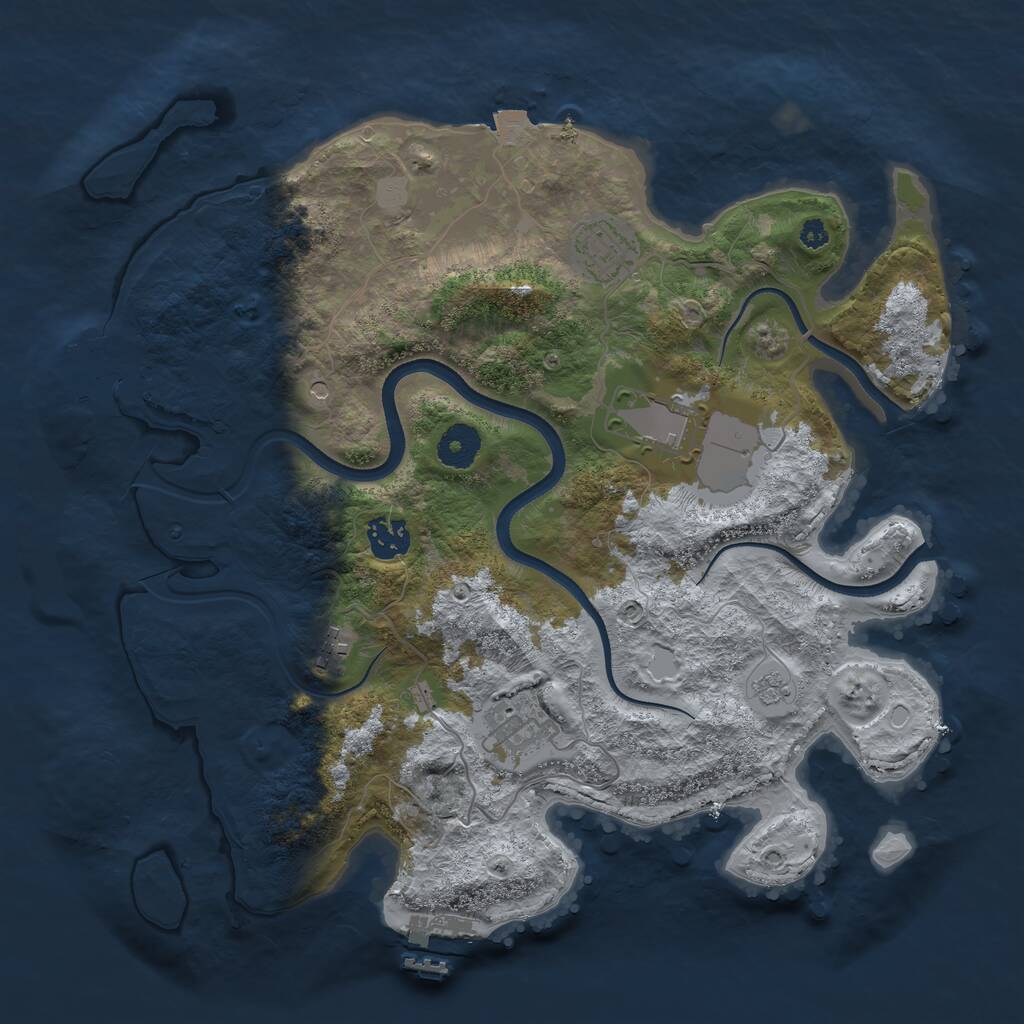 Rust Map: Procedural Map, Size: 3560, Seed: 5500872, 10 Monuments