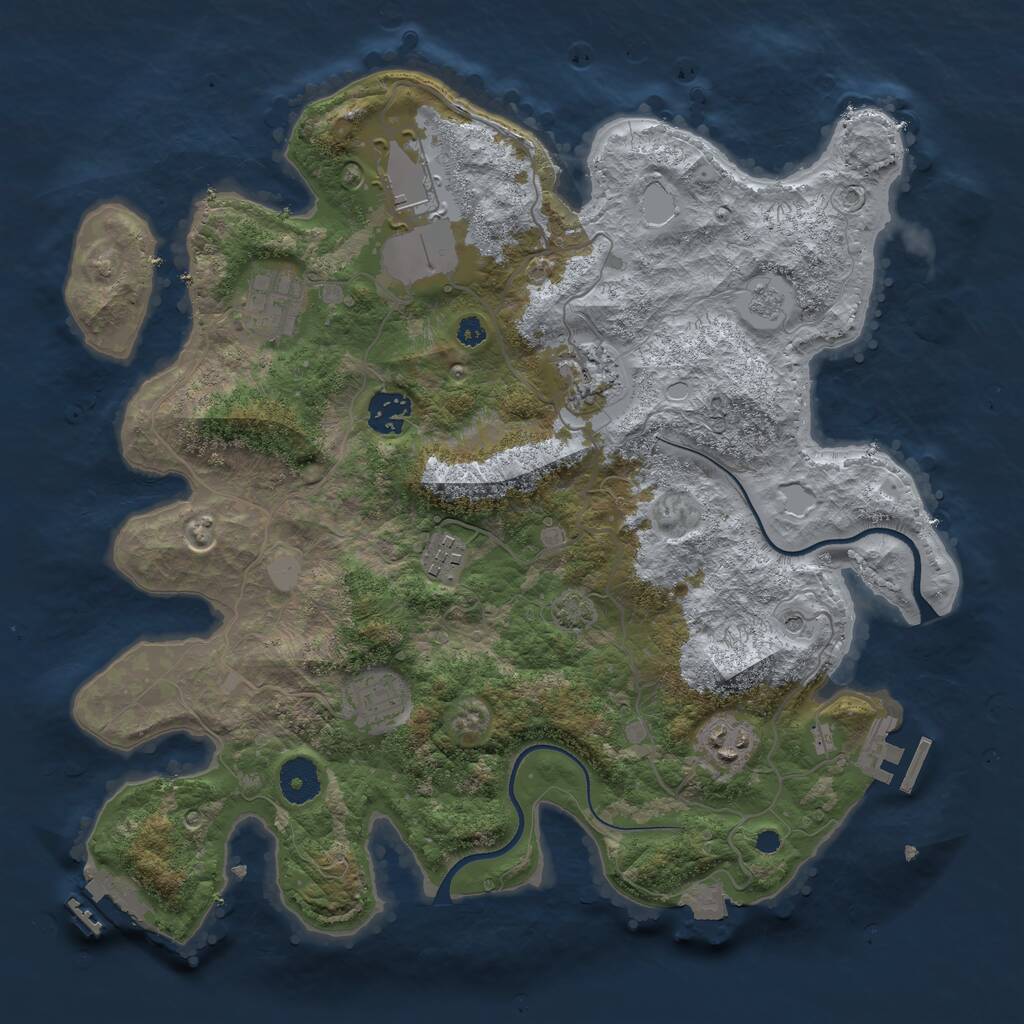 Rust Map: Procedural Map, Size: 3560, Seed: 3960505, 13 Monuments