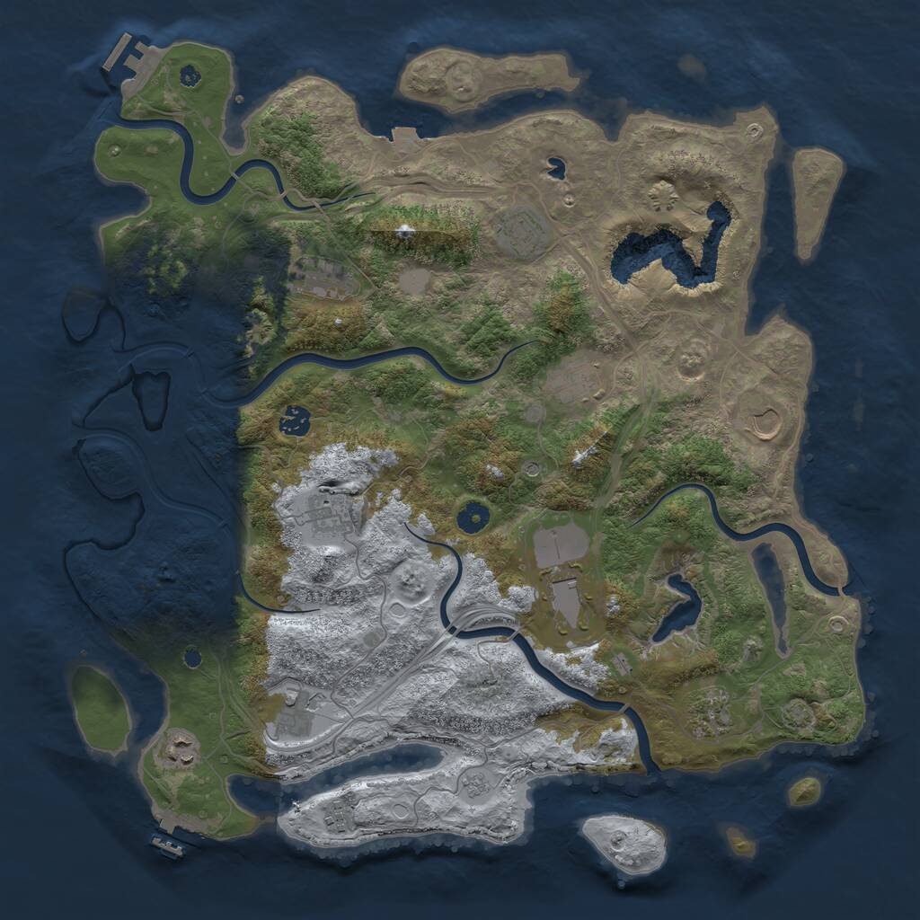 Rust Map: Procedural Map, Size: 4400, Seed: 69856269, 17 Monuments