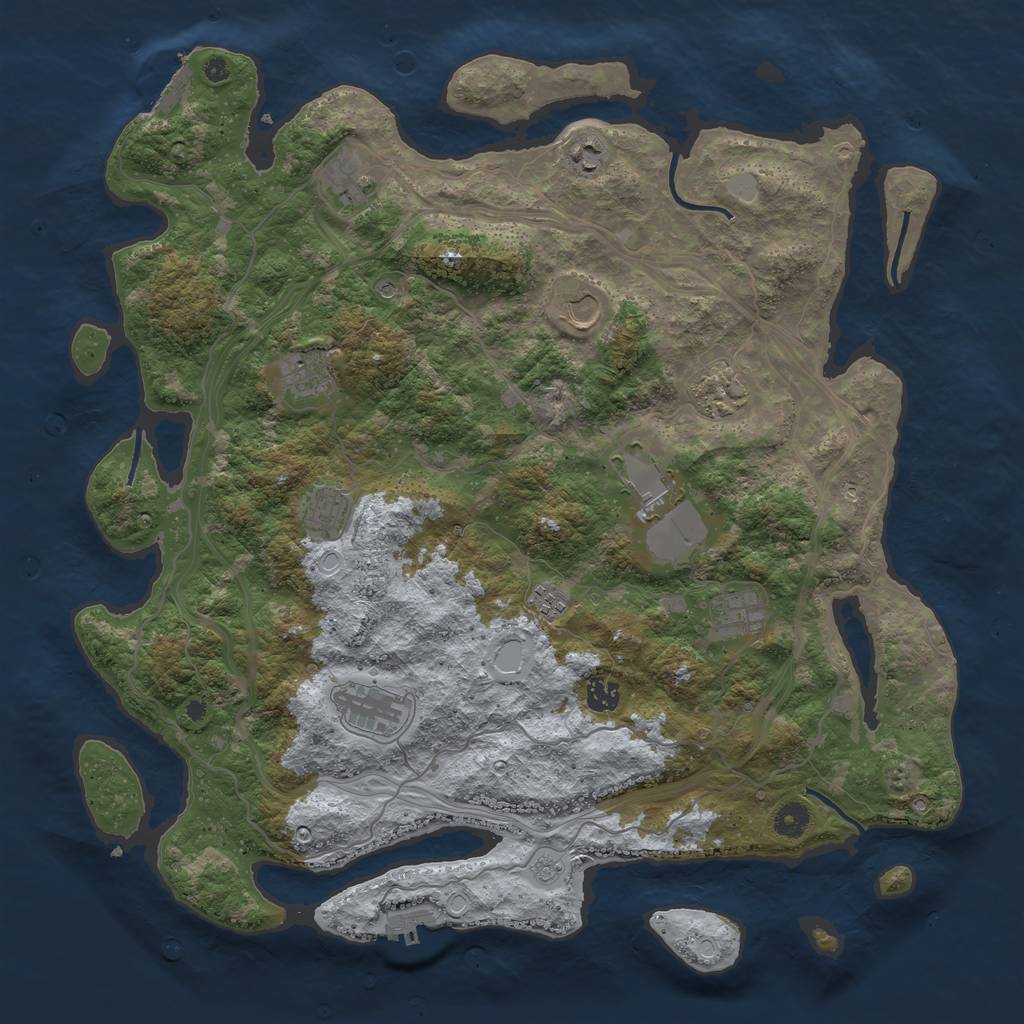 Rust Map: Procedural Map, Size: 4400, Seed: 69856269, 20 Monuments
