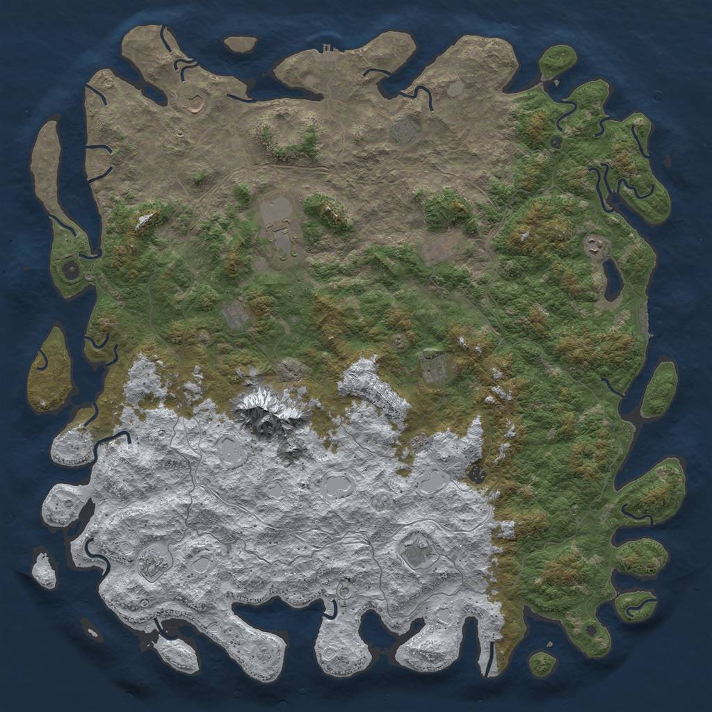 Rust Map: Procedural Map, Size: 6000, Seed: 991321, 20 Monuments