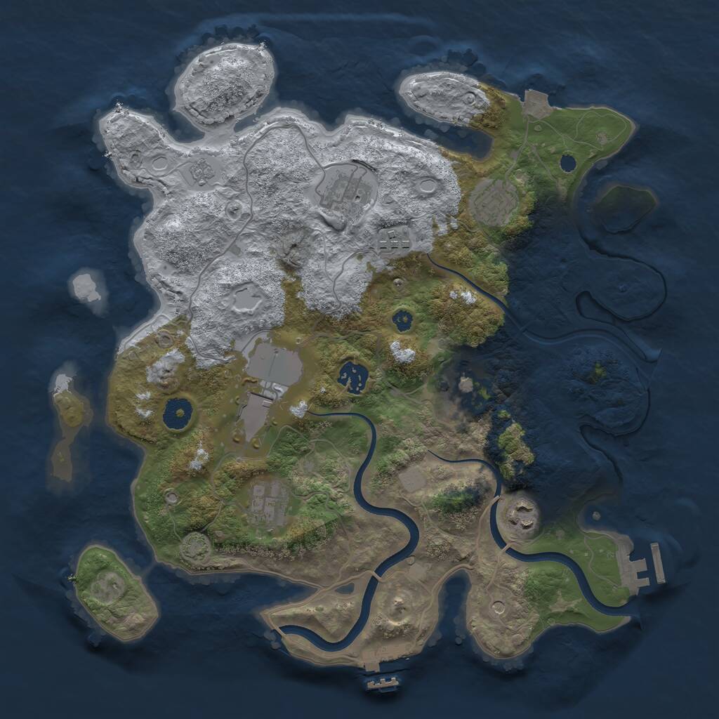 Rust Map: Procedural Map, Size: 3560, Seed: 6206395, 14 Monuments