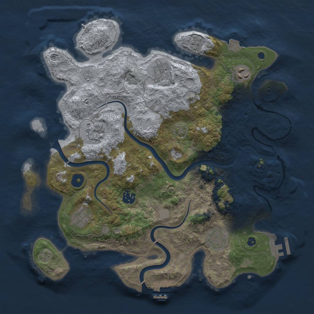 Rust Map: Procedural Map, Size: 3560, Seed: 6206395, 13 Monuments