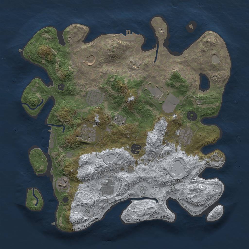 Rust Map: Procedural Map, Size: 3560, Seed: 4916906, 18 Monuments