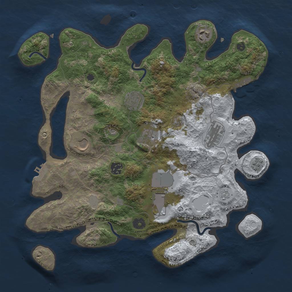 Rust Map: Procedural Map, Size: 3560, Seed: 2245172, 17 Monuments