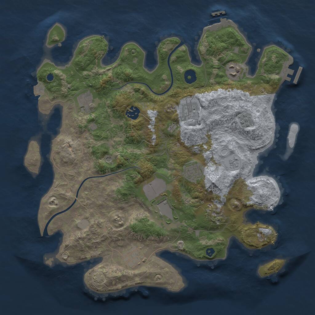 Rust Map: Procedural Map, Size: 3560, Seed: 3338695, 15 Monuments