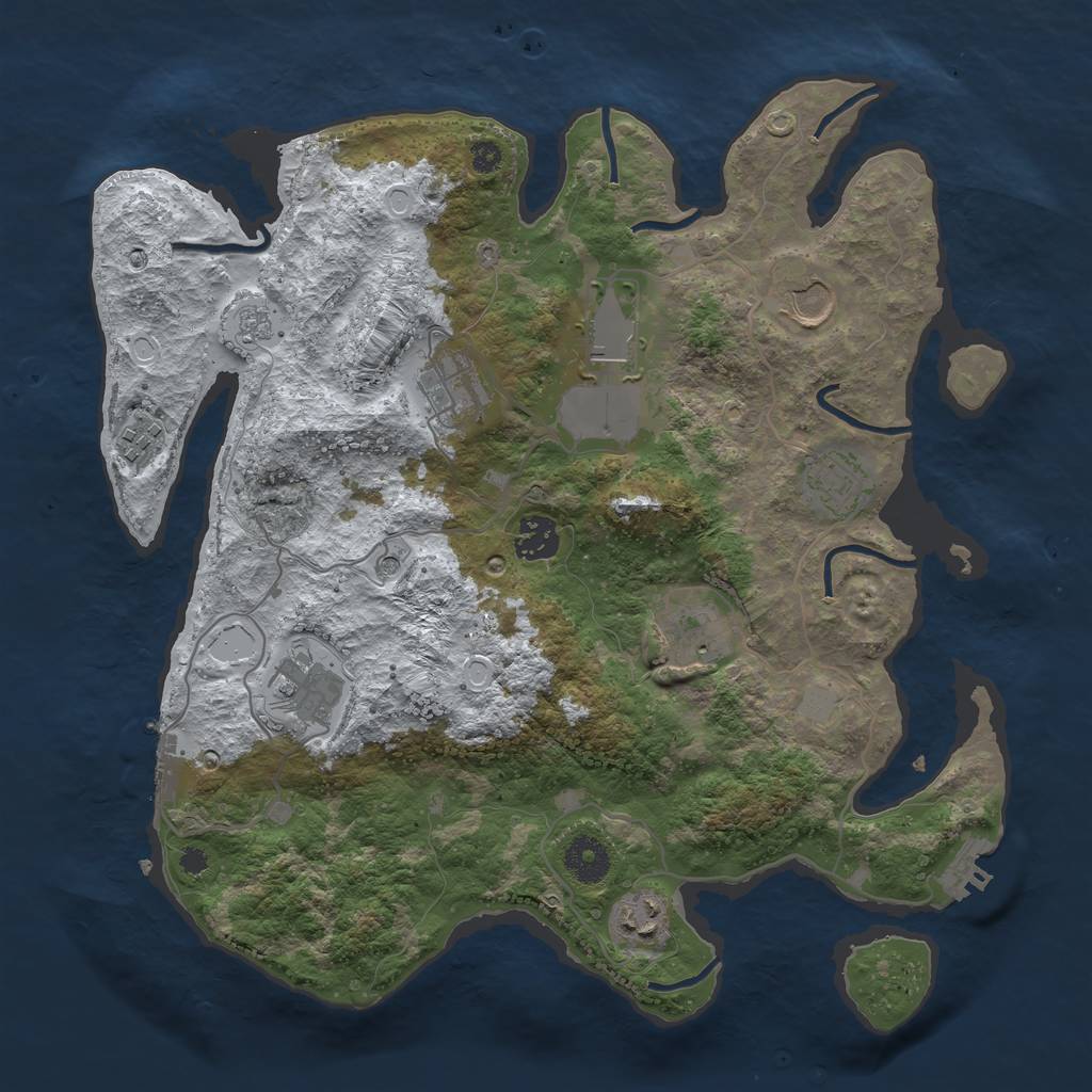 Rust Map: Procedural Map, Size: 3560, Seed: 2251088, 18 Monuments