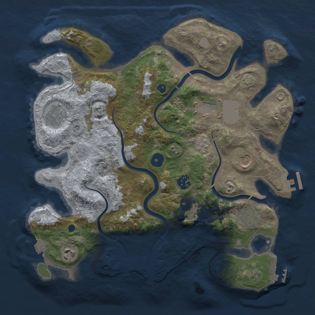 Rust Map: Procedural Map, Size: 3560, Seed: 737044, 14 Monuments