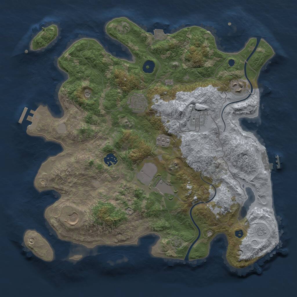 Rust Map: Procedural Map, Size: 3560, Seed: 2759597, 13 Monuments