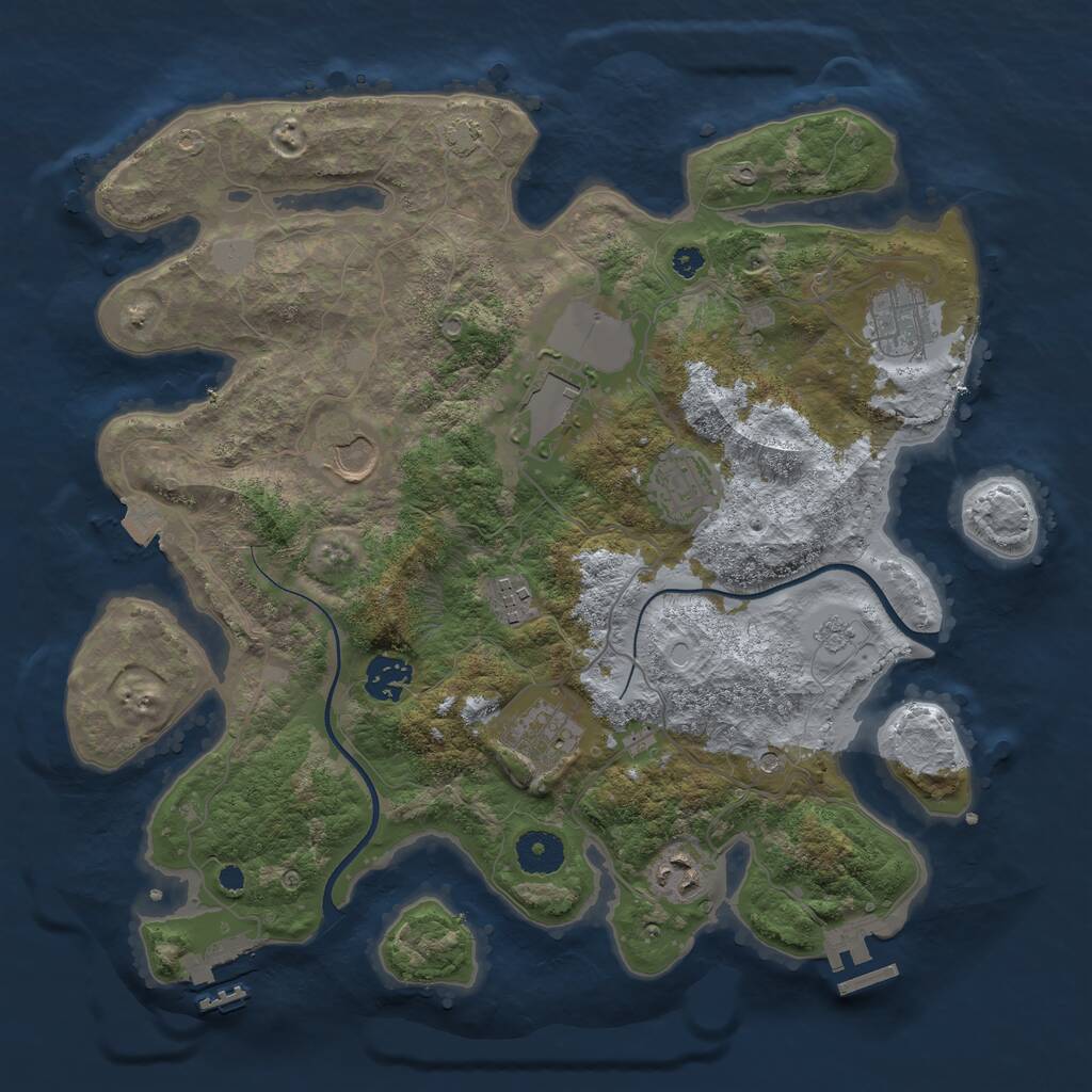 Rust Map: Procedural Map, Size: 3560, Seed: 200449, 14 Monuments