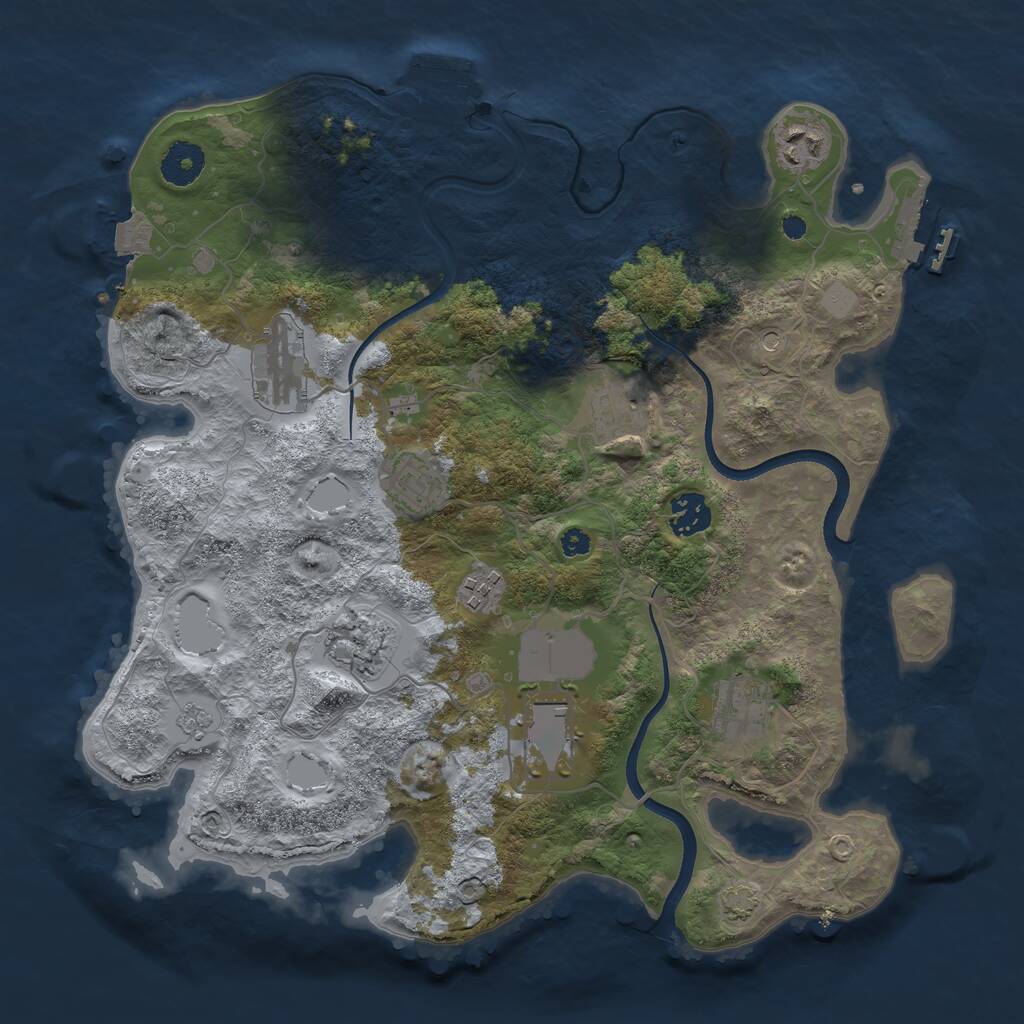 Rust Map: Procedural Map, Size: 3560, Seed: 1573284, 15 Monuments