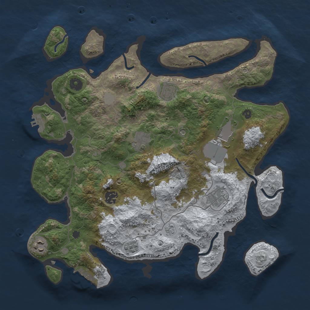 Rust Map: Procedural Map, Size: 3560, Seed: 3789837, 16 Monuments