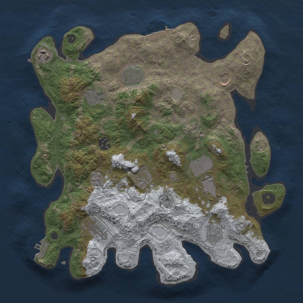 Rust Map: Procedural Map, Size: 3560, Seed: 6139482, 19 Monuments