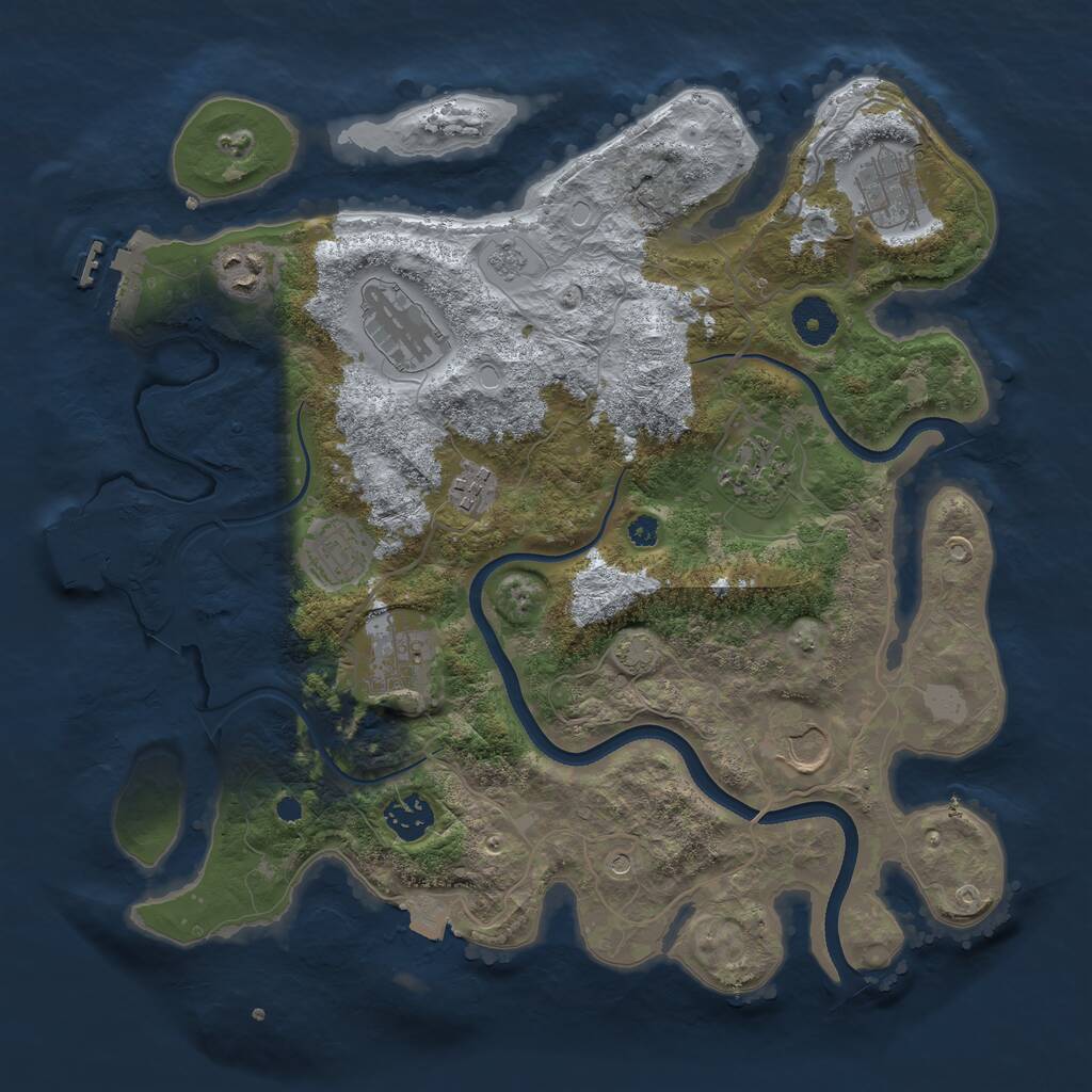 Rust Map: Procedural Map, Size: 3560, Seed: 478419, 15 Monuments
