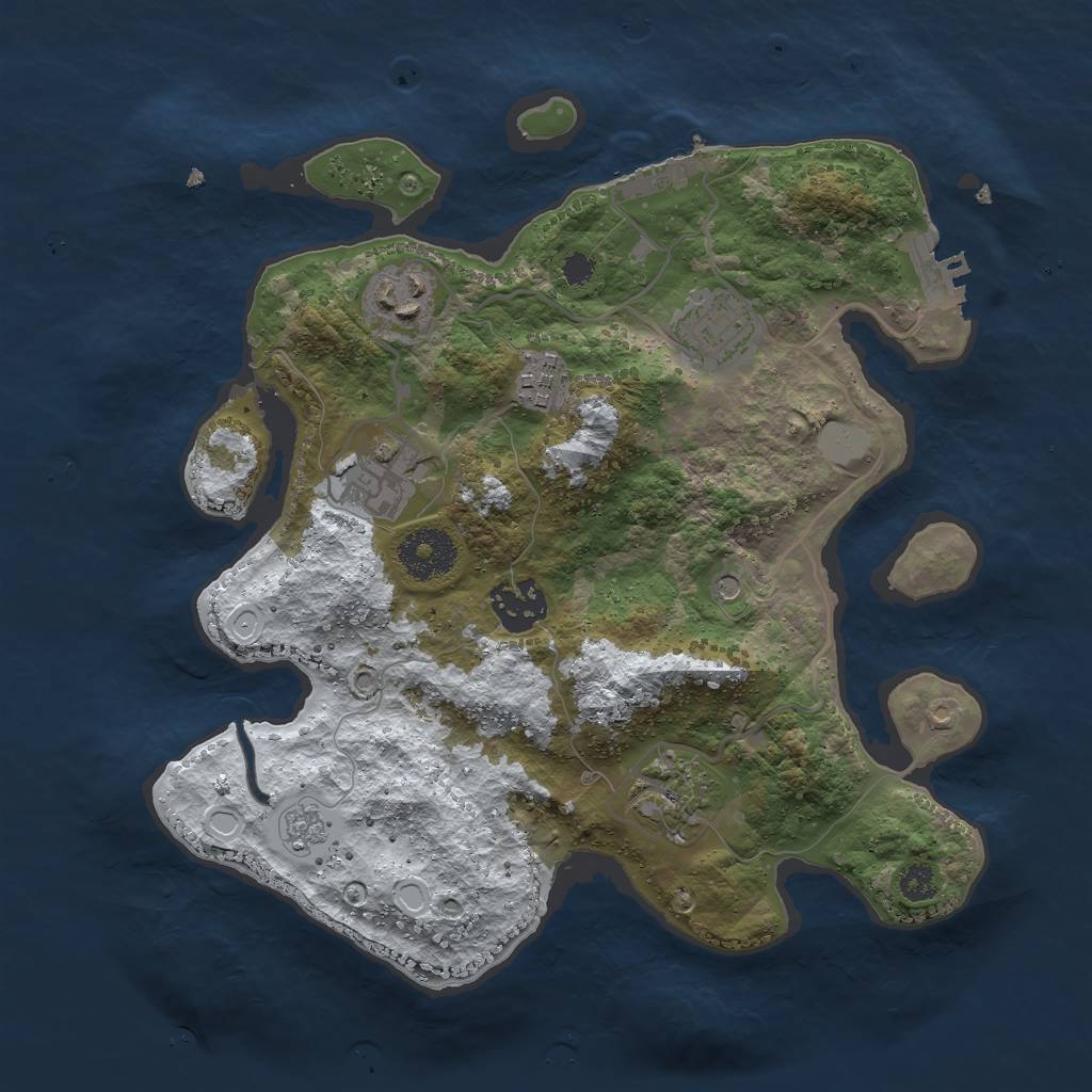 Rust Map: Procedural Map, Size: 3000, Seed: 188133, 15 Monuments