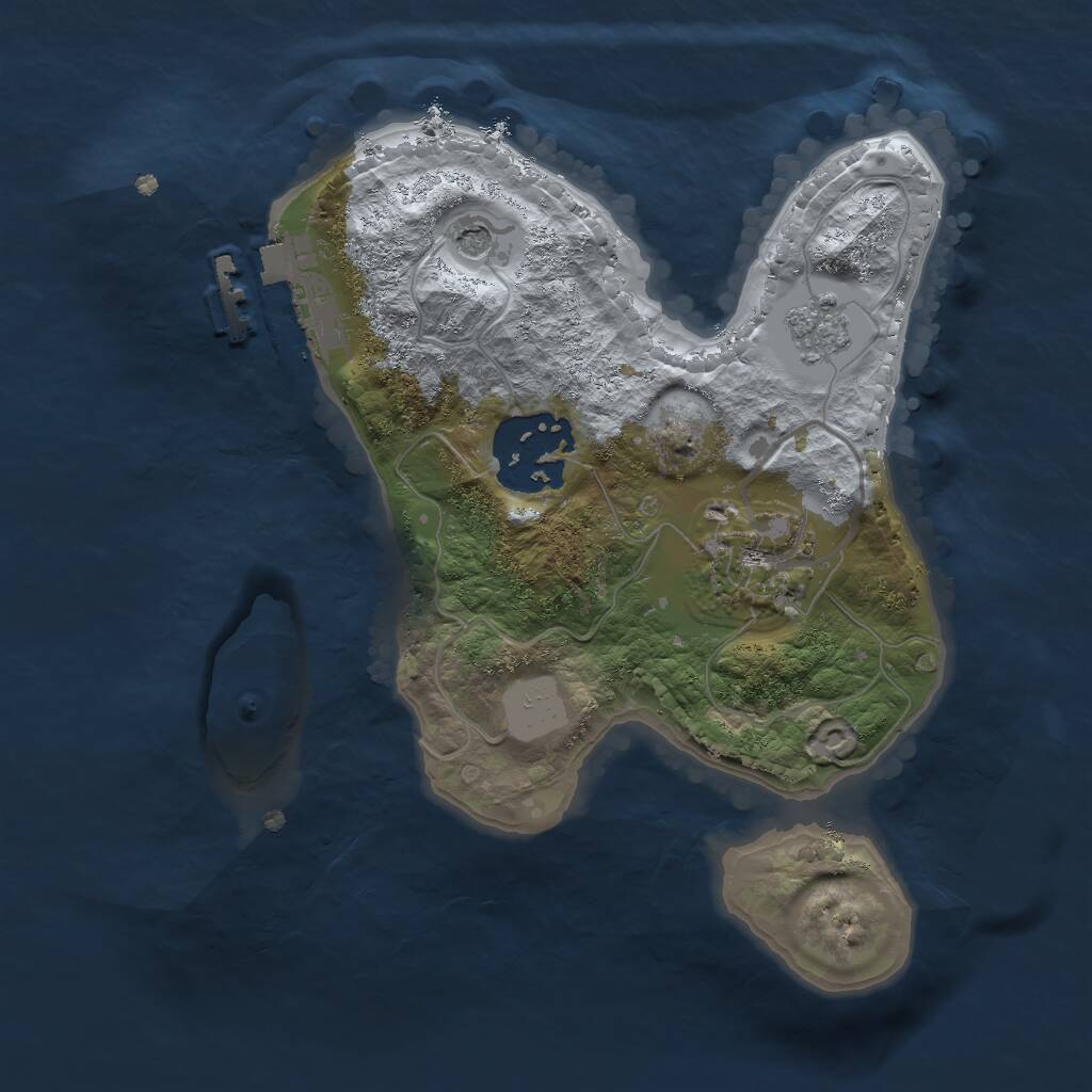 Rust Map: Procedural Map, Size: 2000, Seed: 802455695, 6 Monuments