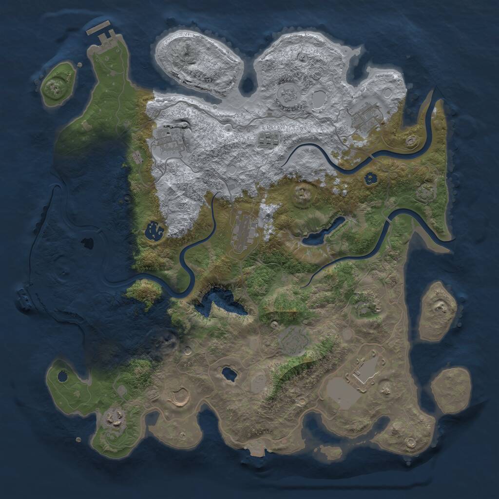 Rust Map: Procedural Map, Size: 4000, Seed: 1496707279, 16 Monuments