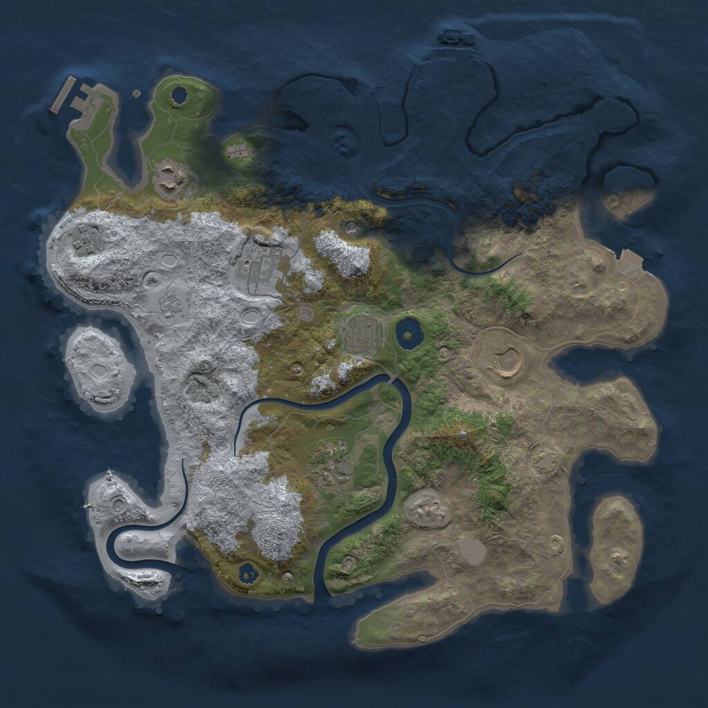 Rust Map: Procedural Map, Size: 3560, Seed: 878647, 12 Monuments