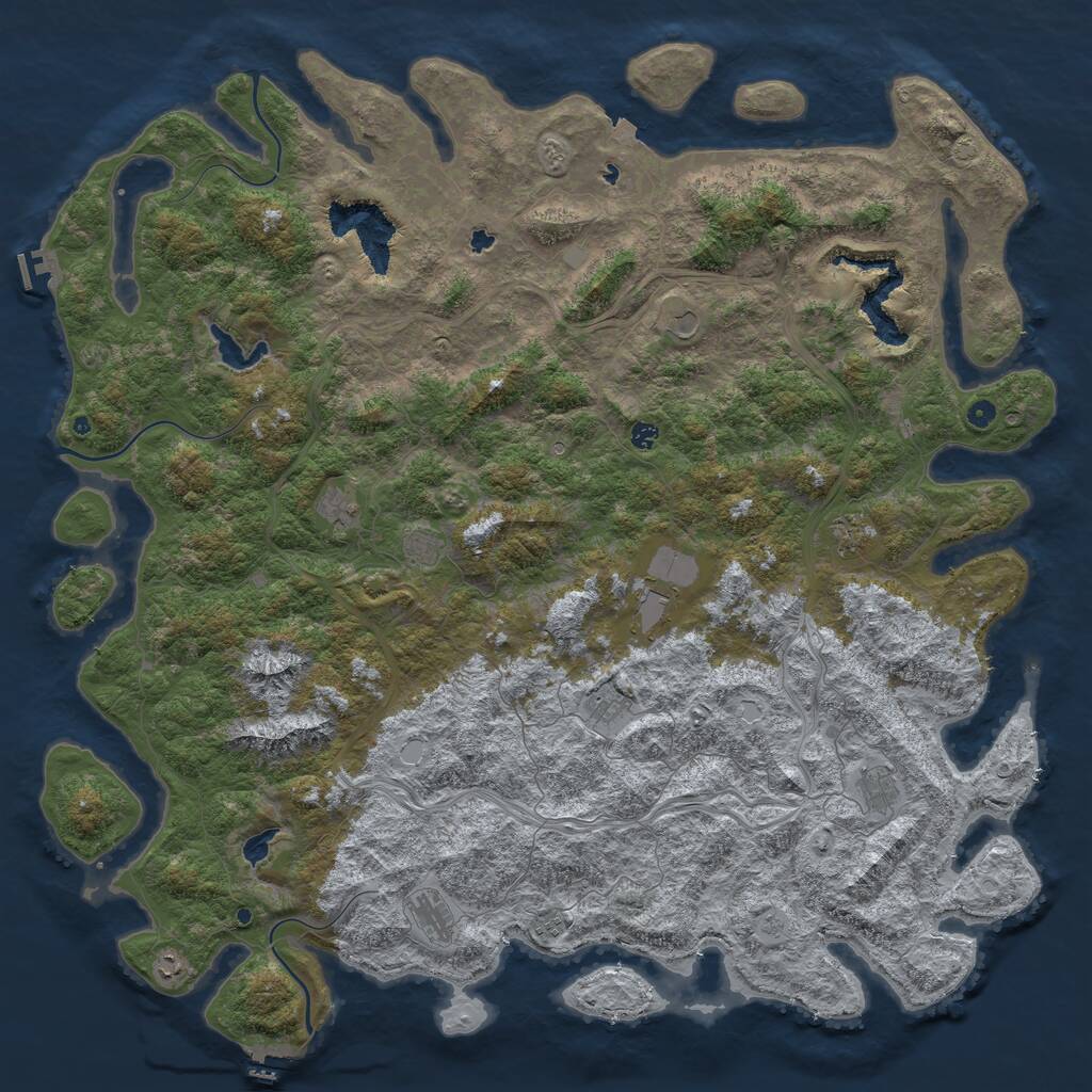 Rust Map: Procedural Map, Size: 6000, Seed: 111535, 17 Monuments
