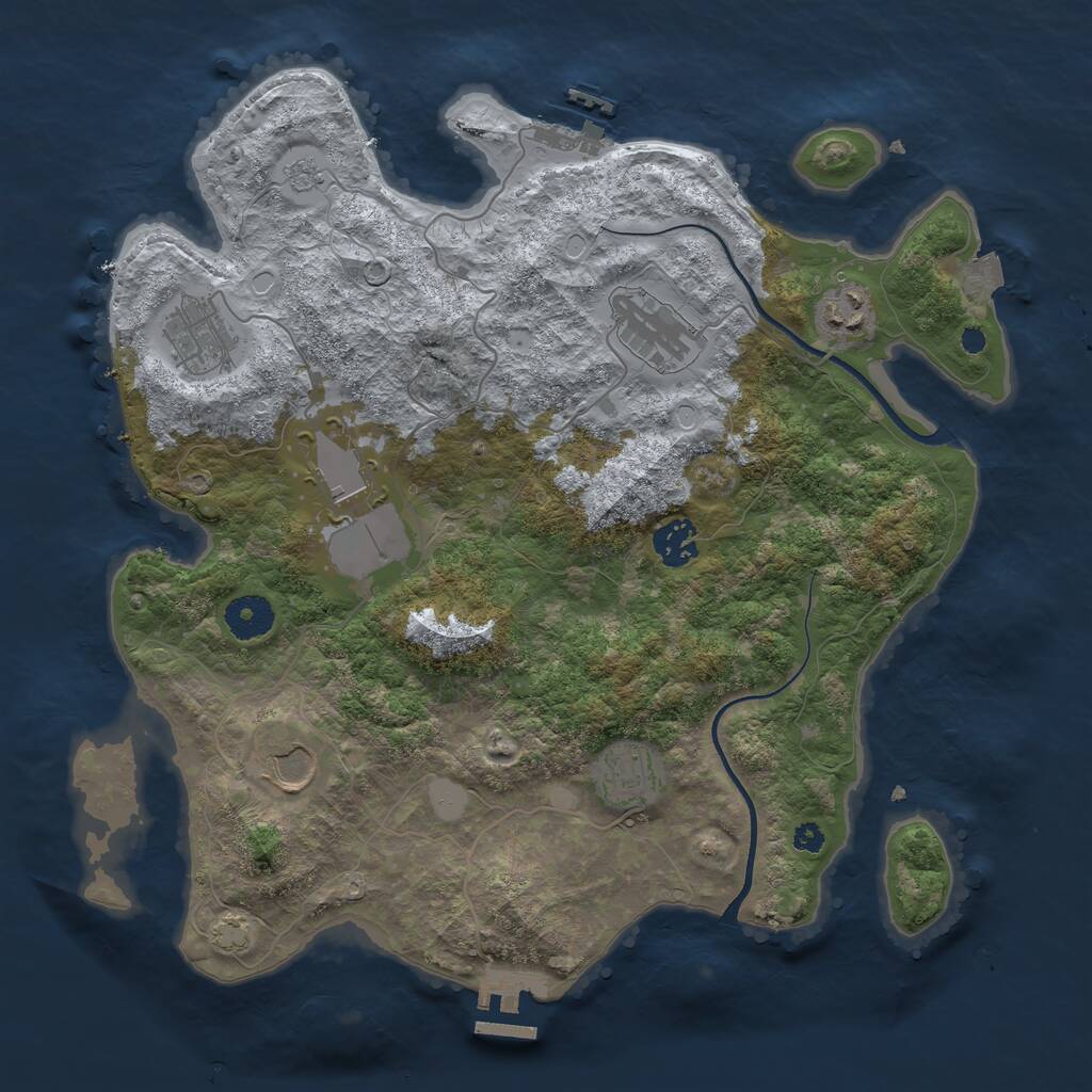 Rust Map: Procedural Map, Size: 3560, Seed: 1129784, 12 Monuments