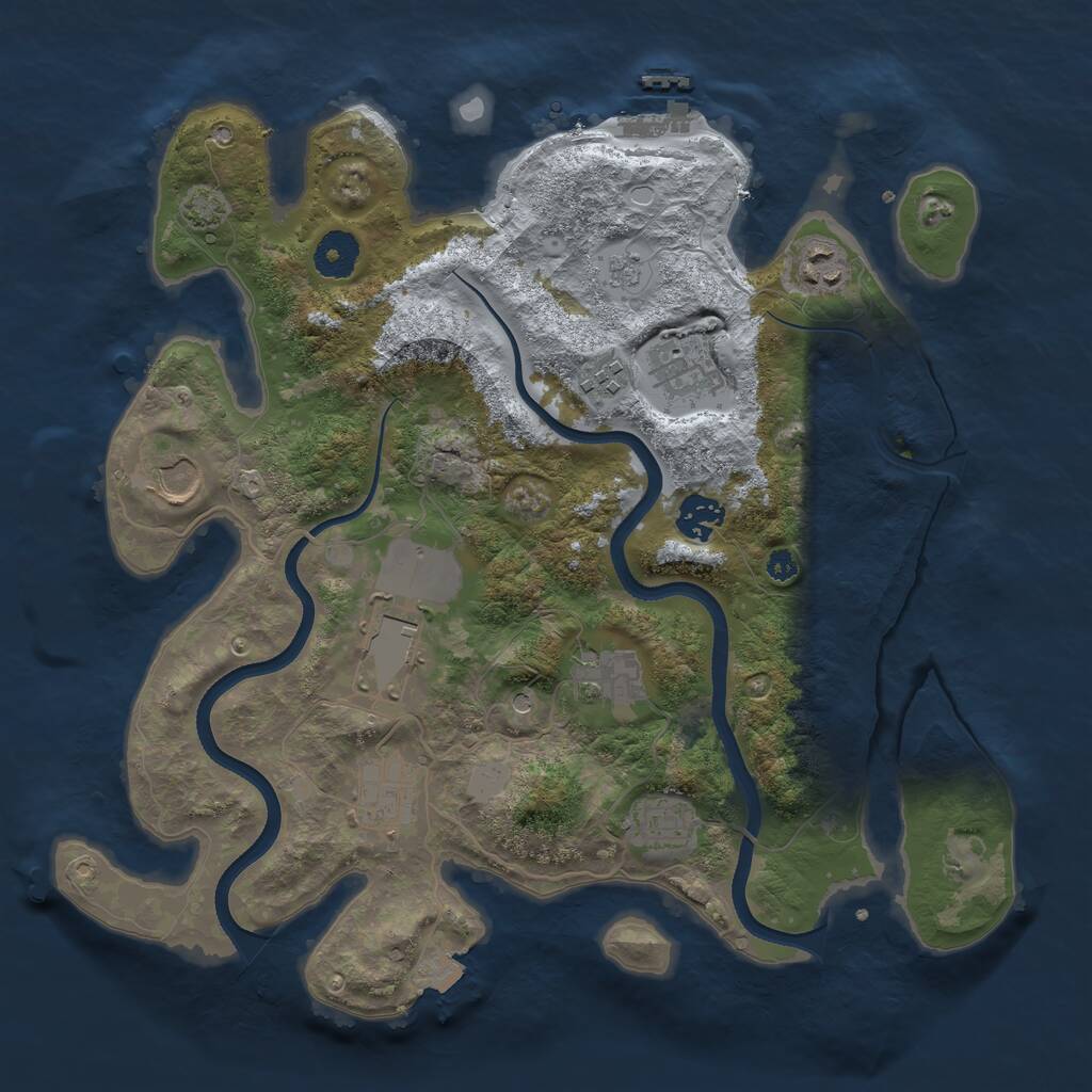 Rust Map: Procedural Map, Size: 3560, Seed: 5248873, 14 Monuments